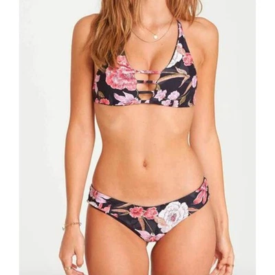Bikini Billabong Sweet Tide Floral Lunares Reversible V-Cami/Hipster Conjunto Med Foto 1 de 4