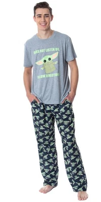 Juego de pijama para dormir de dibujos animados Star Wars The Mandalorian Baby Yoda Grogu para hombre (XXXL) Foto 1 de 4