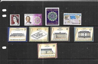 NORFOLK ISLAND 1971-1973. SELECTION OF 9. MINT TO VERY FINE USED. AS PER SCAN. - Image 1 of 3