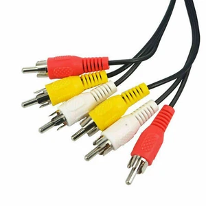 Paquete de 100 cables AV de audio video y video macho RCA de 3 RCA a 3 RCA para hdtv dvd vcr - Imagen 1 de 6
