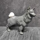 Vintage Porzellan Keramik Hund Figur Ca. 11cm Groß | Grau Weiß | Sammeln | Deko 