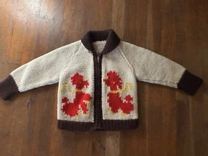 Vingate 1950’s Wool “Cowichan” Style Children’s Sweater, Mary Maxim Novelty - Picture 1 of 8