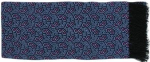 Michelsons of London Mens Small Paisley Silk Scarf - Purple - Picture 1 of 2