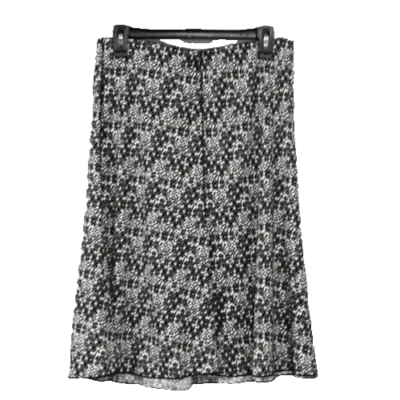 Falda midi MAX Studio para mujer BOHO mediana negra blanca estampada línea A Foto 1 de 4