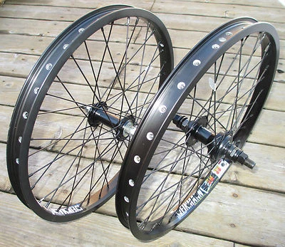 Juego de Ruedas 20" BMX Park 3/8 Delanteras 14mm 9T Traseras Llantas Doble Pared Nuevo  Foto 1 de 4