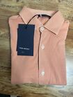Thom Sweeney Shirt 100% Cotton Button Through Aragon Orange Large BNWT *RRP £275