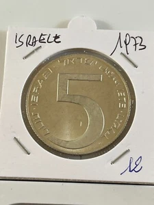 ISRAELE 5 lirot 1973 Stato d'Israele lampada Babilonese argento Silver Coin - Picture 1 of 3