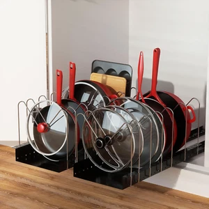 Pull Out Pots and Pans Organizer for Cabinet - Sliding Lid Holder and Pan Rack i - Picture 1 of 8