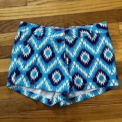 Женские шорты-чино MacBeth Collection размер S синий геометрический принт - Изображение 1 из 4