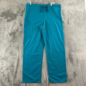 Cherokee 4100 Cargo Drawstring Scrub Pants S Unisex Teal Blue 30" Inseam - Picture 1 of 7