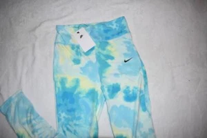 Nike Girl's Tie Dye Favorite Leggings Blue Athletic Pants DV0066 474 NWT - Picture 1 of 2