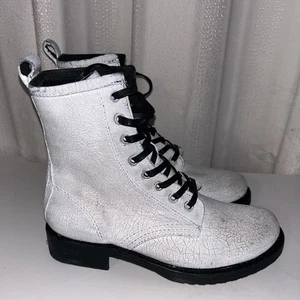NUEVO CON ETIQUETAS Botas de Combate Frye Veronica Mujer Botines Cuero Envejecido agrietado 5.5B - Imagen 1 de 7
