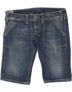 Pantalones cortos de mezclilla desgastados Franklin Marshall para mujer W27 pequeños azules algodón CA15 - Imagen 1 de 3