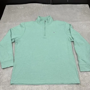 Suéter Vineyard Vines Agua Salada 1/4 Cremallera XL Camisa Verde Espuma de Mar LS - Imagen 1 de 7