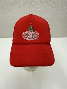 Unbranded Snapback Trucker Hat Red Merry Christmas and Happy New Year Holiday - Picture 1 of 7