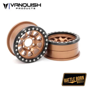 Vanquish VPS08146 1.9 Aluminum Battle Born Wheels Sierra Beadlock Wheels Bronze - Picture 1 of 2