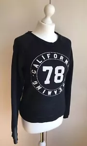 Mango Jeans ladies black long sleeve pullover top size S Small - Picture 1 of 8