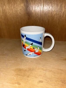 Vintage Rainbow Seagulls Birds Coffee Cup Mug A GIFT CORP - Picture 1 of 10