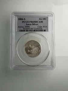 2004-S Iowa State Silver Quarter 25C PCGS PF69 DCAM - Picture 1 of 4