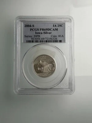 2004-S Iowa State Silver Quarter 25C PCGS PF69 DCAM - Image 1 of 4