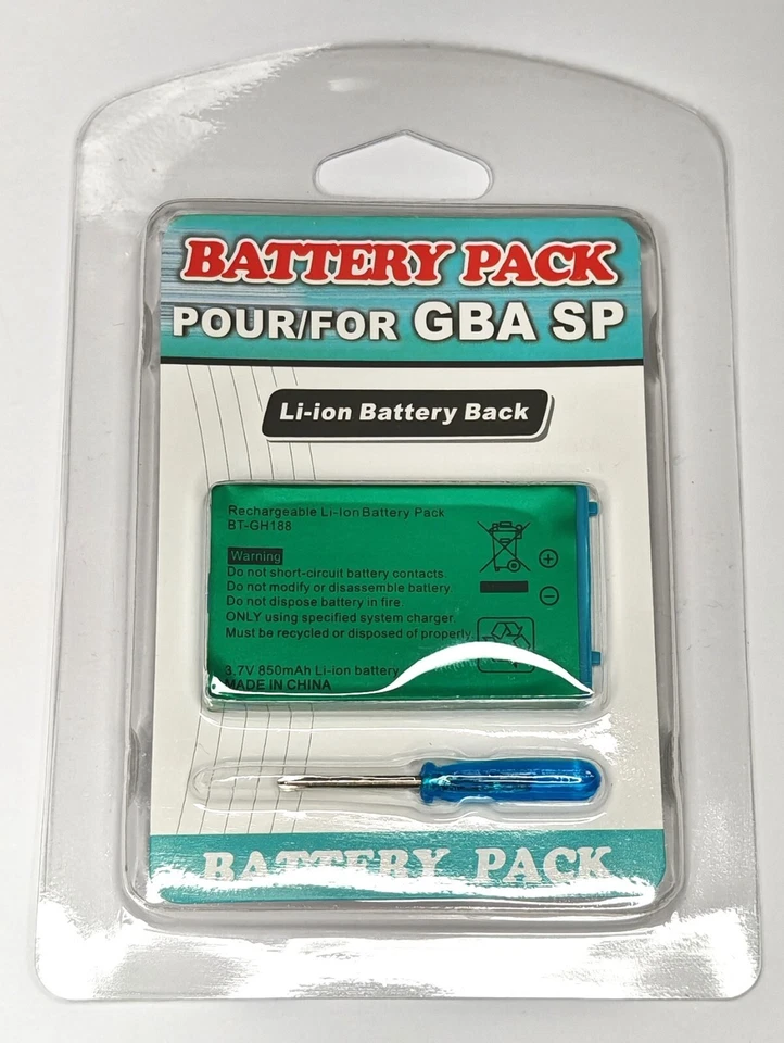 Nintendo Game Boy Advance SP GBA SP Replacement Battery 3.7v 850Ah - Image 1 of 1