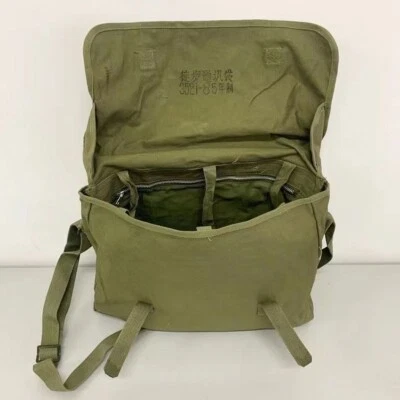 Surplus Chinese PLA Army Canvas bag Pack Shoulder Bag Computer Bag - Image 1 of 4