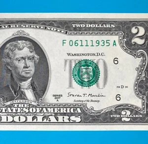 June 11, 1935 / 6 November 1935 (F 06111935 A) BIRTHDAY $2 Two Dollar Bill *UNC* - Picture 1 of 4