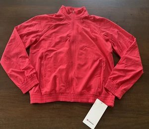 Lululemon Adapted State Perforated Track Jacket Red Glow Women's Size 6 NEW - Picture 1 of 6