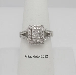 1CT Natural Diamond Halo Engagement Wedding Bridal Ring 14K White Gold Band - Picture 1 of 13