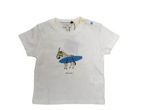 NWT NEW Paul Smith Junior White or Orange Tee Boy T-shirt With Zebra Print 18m - Picture 1 of 7