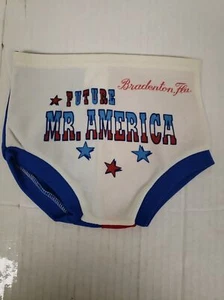 VINTAGE RARE Boys Future Mr America Bradenton FLA Bathing Suit / Underware Sz M - Picture 1 of 8