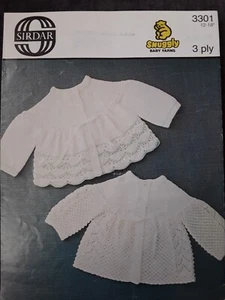 knitting pattern baby matinee jackets 3 ply - Picture 1 of 2
