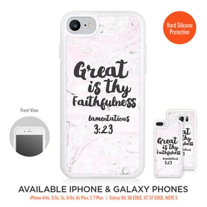 Great is thy Faithfulness Case Silicone Frame Bumper for iPhone Galaxy LG Google - Picture 1 of 3