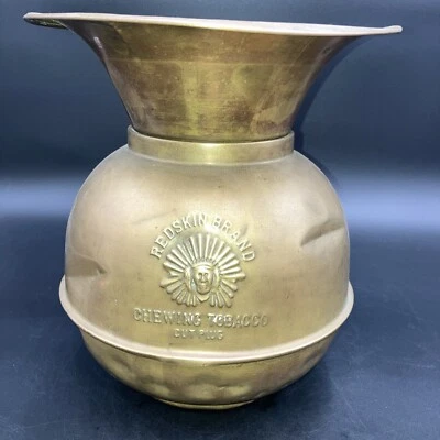 Tapón de corte de tabaco de mascar de la marca Vtg Redskin de latón. ¡MIRA LAS FOTOS DE DESGASTE! Foto 1 de 4