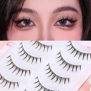 5 Pairs Little Devil Eyelashes Natural Lashes Fairy False Crossed Fake Eyelash Ẏ - Picture 1 of 18