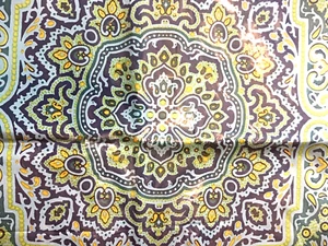 Pottery Barn Accents Silk-Cotton Pillow Cover Blue Green Block Print Paisley 18" - Picture 1 of 11