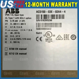 Inverter ABB ACS150-03E-02A4-4 NUOVO SPEDIZIONE VELOCE GRATUITA - Foto 1 di 1