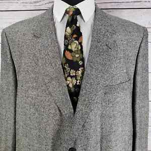 Versini Gray Black Weave 100%Silk Sportscoat Blazer Jacket Size 54 Regular