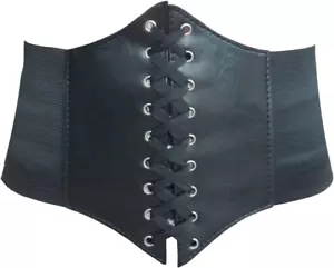 Corsets Belt Tops Leather Vest Pirate Halloween Costume Lace up Waist Belt Busti - Picture 1 of 7