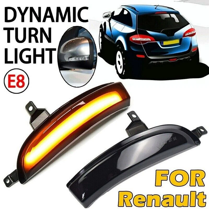 2PCS Dynamic Turn Signal Light Mirror For Renault Koleos HY 2011-2017 Facelift - Image 1 of 4