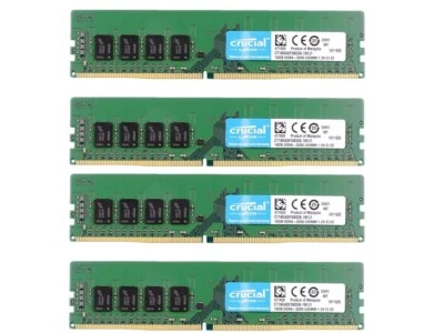 New Crucial 64GB (4X16GB) DDR4 3200MHz PC4-25600 UDIMM Memory Ram CT16G4DFD832A - Image 1 of 4