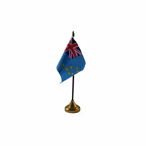 Tuvalu Tisch Schreibtisch Flagge - 10 x 15 cm National Country Hand Ozeanien - Bild 1 von 10
