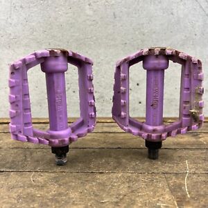 Old School BMX Wellgo Pedals Freestyle Purple Raleigh LU-863 1/2 in 1PC OPC