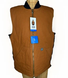 Chaleco acolchado interior vintage resistente a la intemperie para hombre, color: marrón, talla grande - Imagen 1 de 7