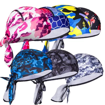 Tie Down Fitted Bandana Pirate Hat Do Durag Scarf Head Band Cycling Skull Cap - Image 1 of 4