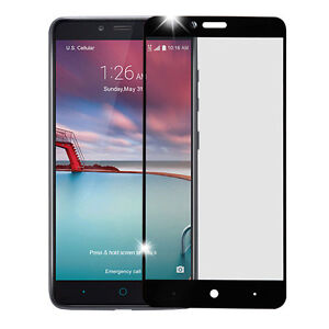 BLACK FULL COVERAGE TEMPERED GLASS SCREEN PROTECTOR FOR ZTE BLADE X MAX Z983