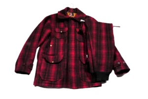 Woolrich Vintage 1950s Hunting Suit Buffalo Plaid Size 40 Coat 32 Pants Mackinaw - Picture 1 of 12