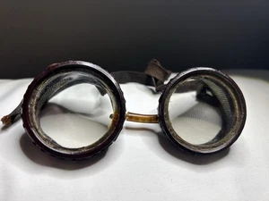 Vintage Bakelite GOGGLES Safety Eyewear Motorcycle Steampunk Glasses ~ READ - Picture 1 of 14