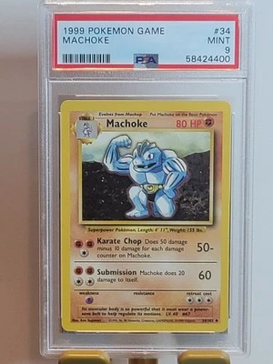 1999 Pokémon  MACHOKE PSA 9  PERFECT CENTERING - FRESH SLAB  - Image 1 of 3
