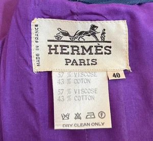 Classic Hermes Paris Skirt Purple Silk Moire sz 40 M 32" Waist 40" Hip - Picture 1 of 10
